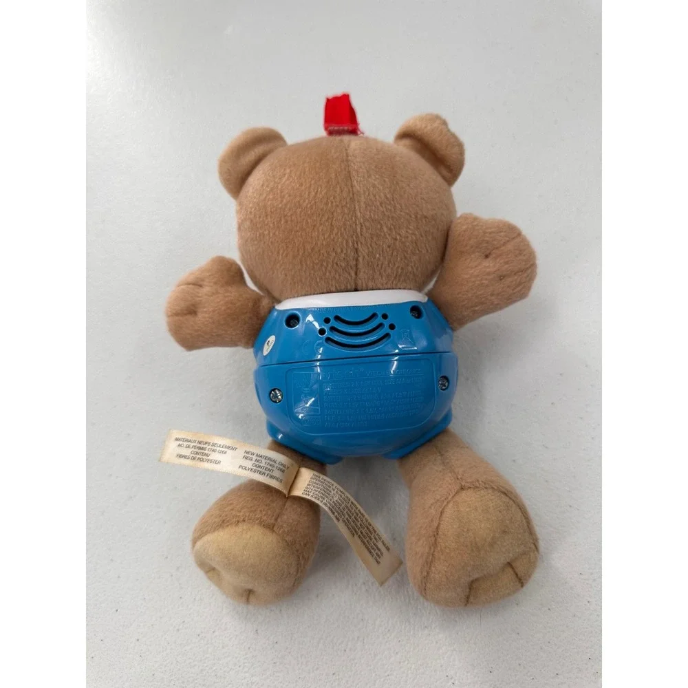 VTech Happy Lights Bear Plush Musical Stuffed Animal Toy Brown Blue 7 in Nursery